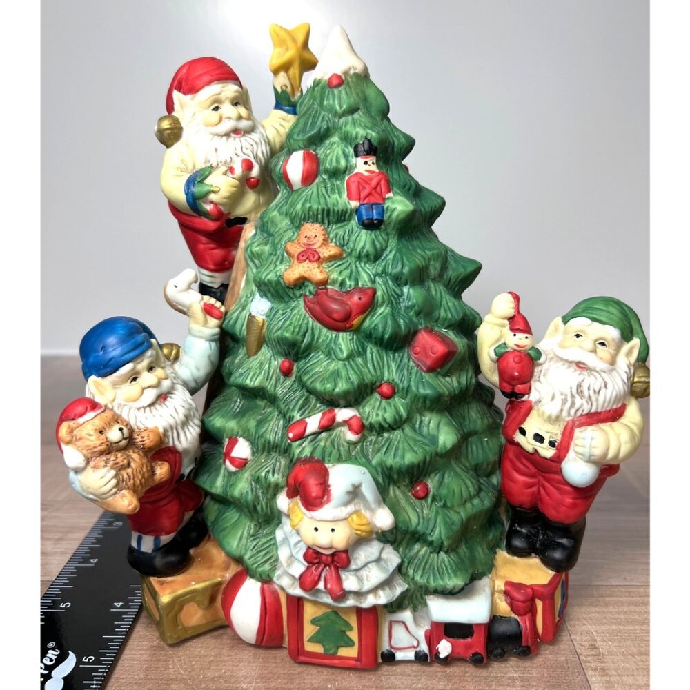 HollyTree Musical Christmas Tree With Elves Holiday Decor